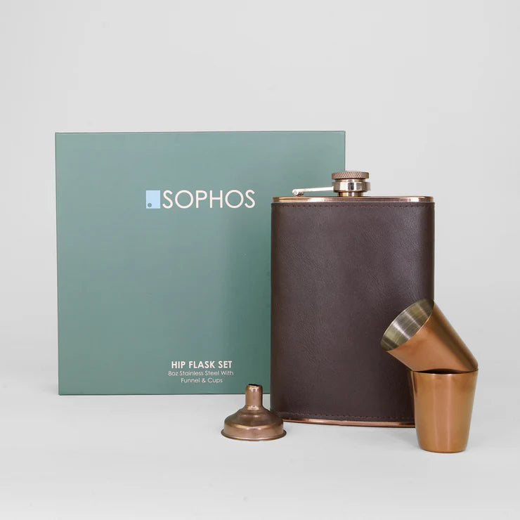 Sophos Hip Flask Set Copper