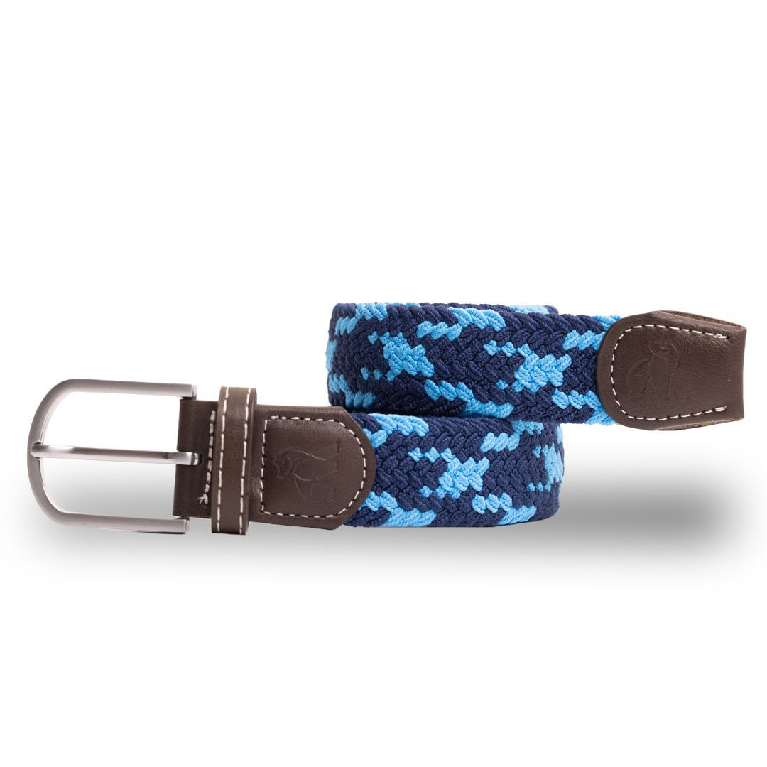 Swole Panda Woven Belt Multi Blue Zig Zag