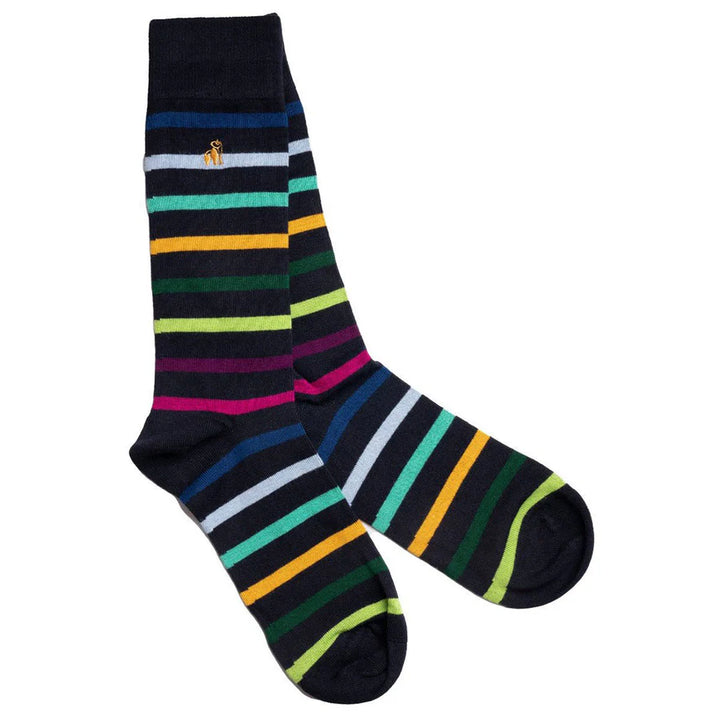 Swole Panda Black Striped Bamboo Socks
