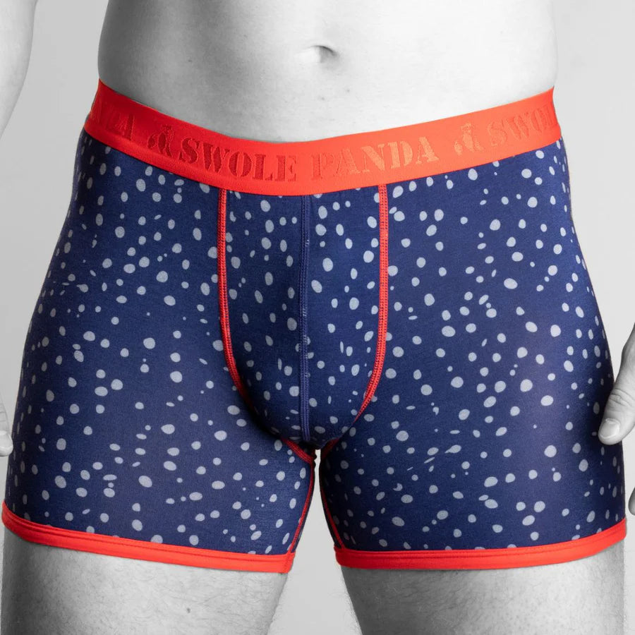 Swole Panda Bamboo Boxer Shorts 2 pack Red Grey Spotted