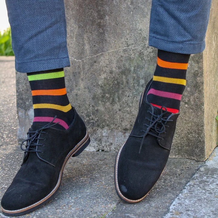 Swole Panda Black Striped Bamboo Socks