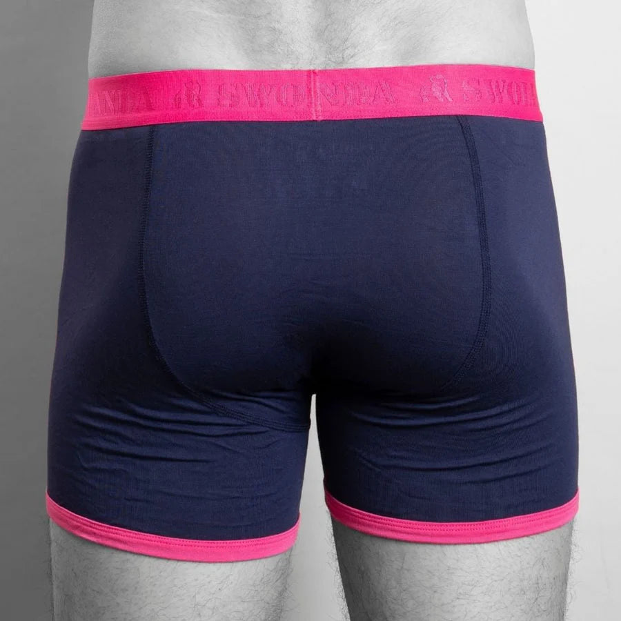 Swole Panda Boxer Shorts Navy Pink Band