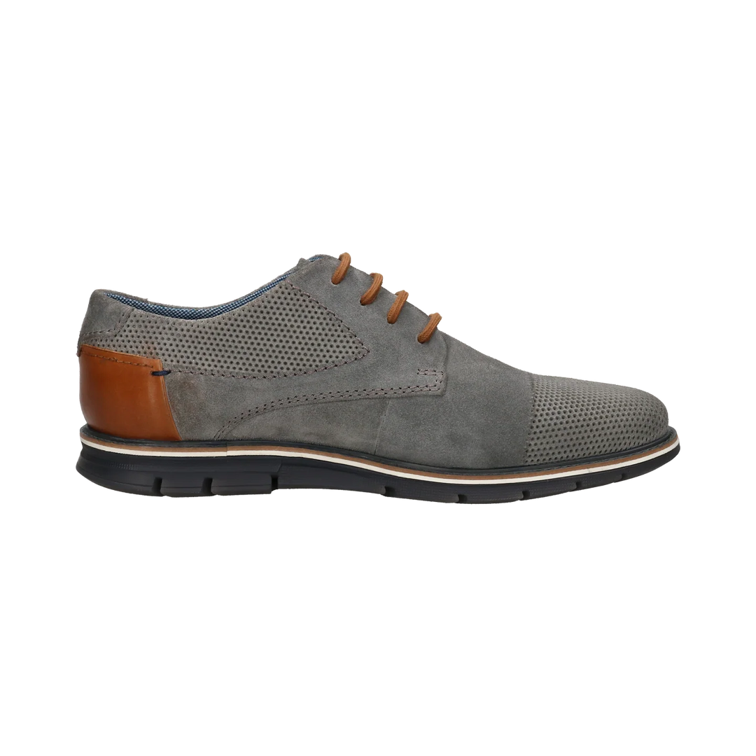 Bugatti Leather and Suede Lace Up Grey Shoe