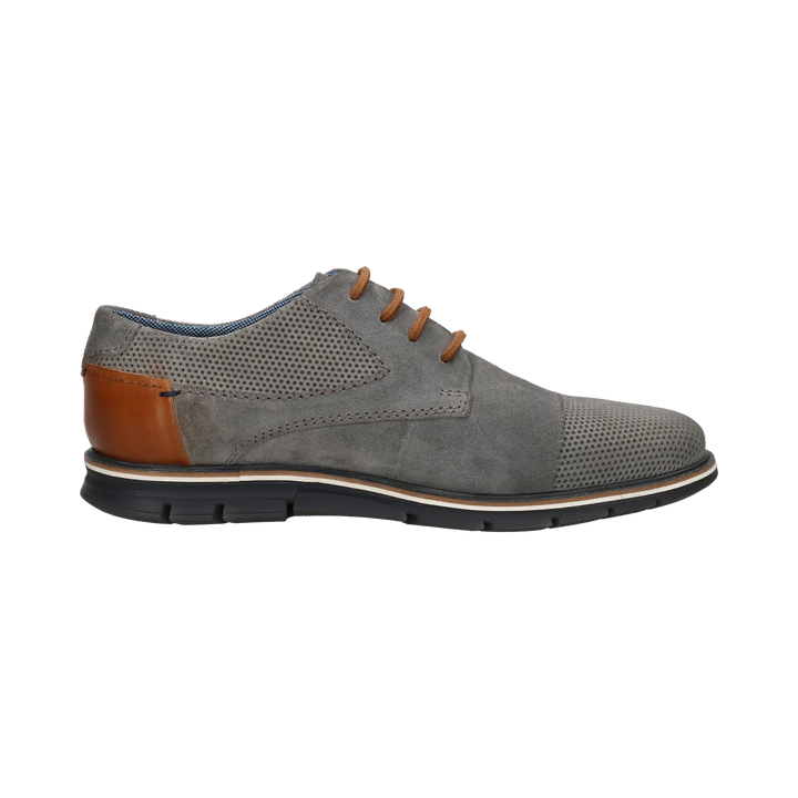 Bugatti Leather and Suede Lace Up Grey Shoe
