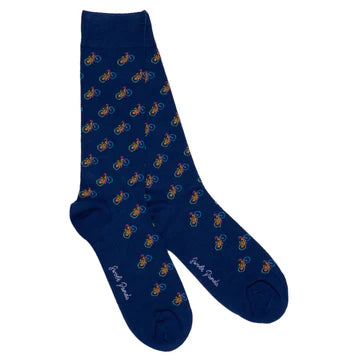 Swole Panda Blue Bicycles Bamboo Socks