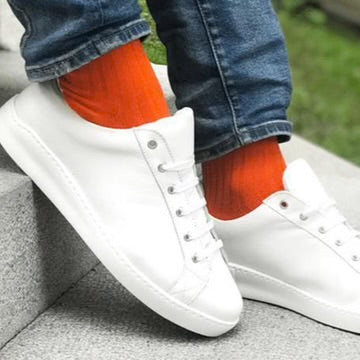 Swole Panda Tangerine Orange Bamboo Socks 4-7