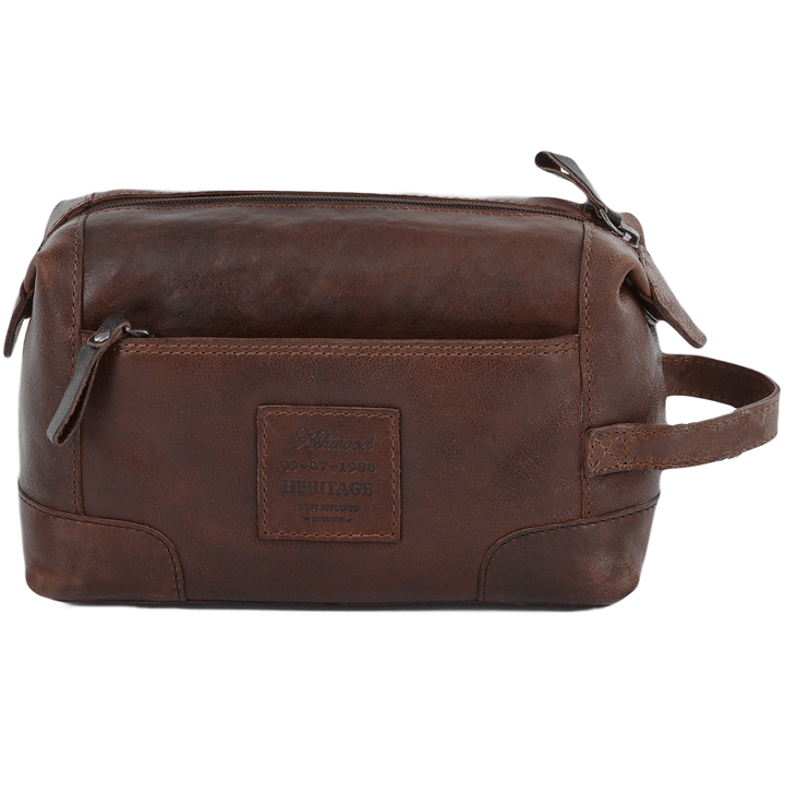 Ashwood Leather Wash Bag Brown 4557