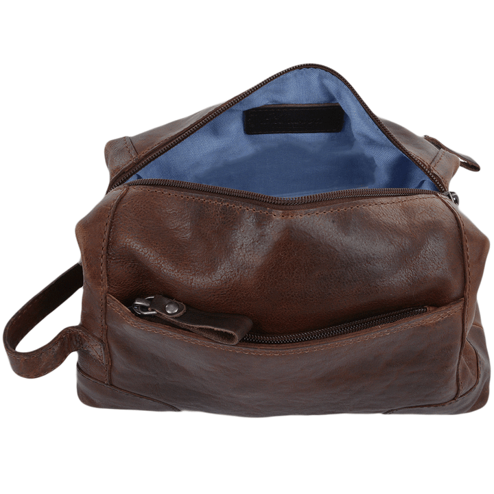 Ashwood Leather Wash Bag Brown 4557