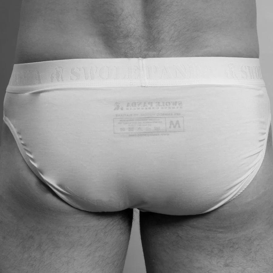 Swole Panda Bamboo Boxer Briefs 2 pack White