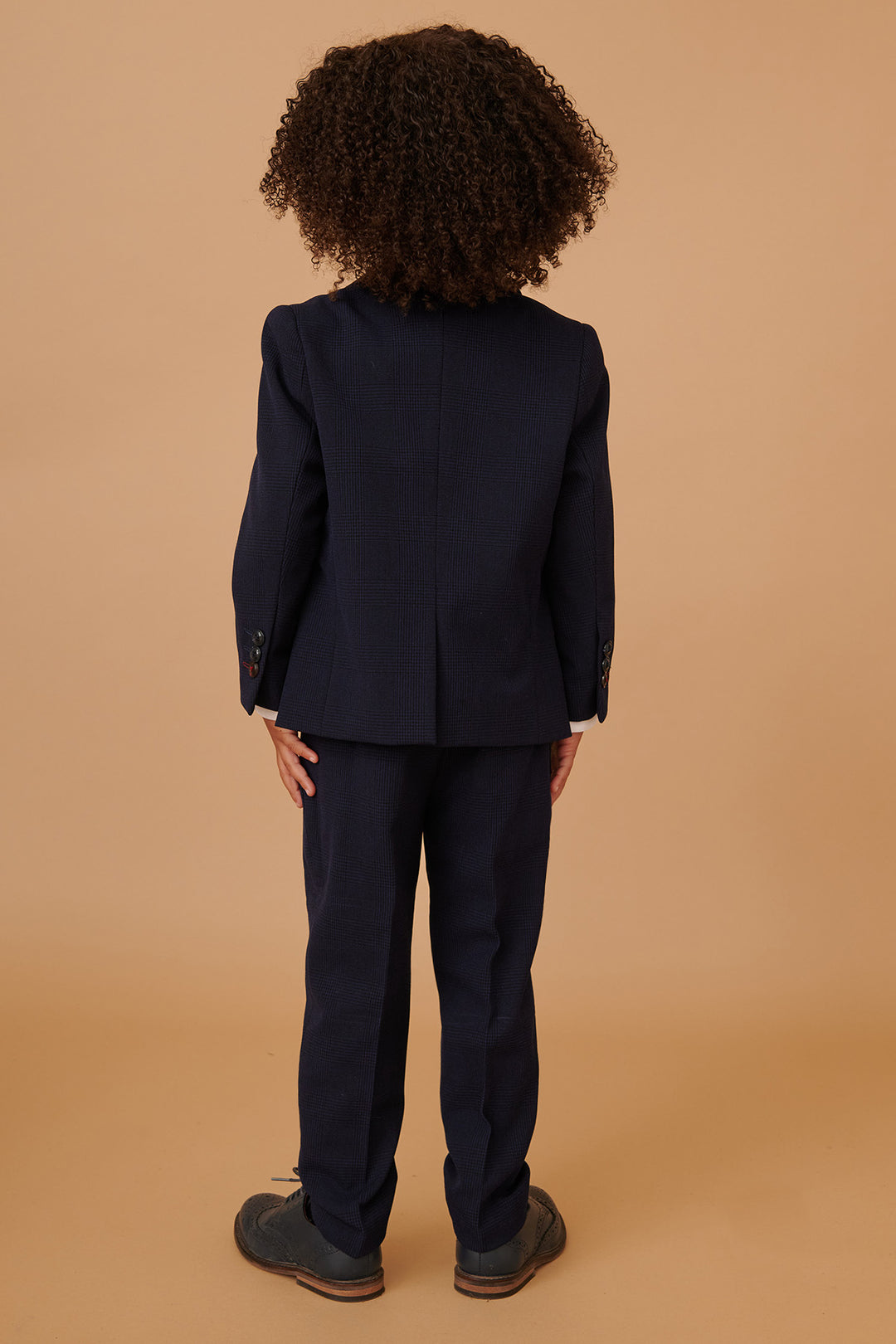Marc Darcy Bromley Navy Check Boys Three Piece Suit