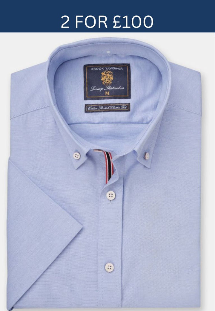 Brook Taverner Oxford Short Sleeve Blue