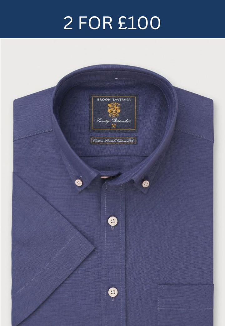 Brook Taverner Oxford Short Sleeve Navy
