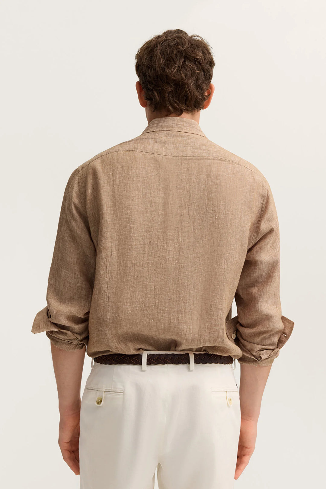 Bugatti Linen Long Sleeve Shirt Cognac