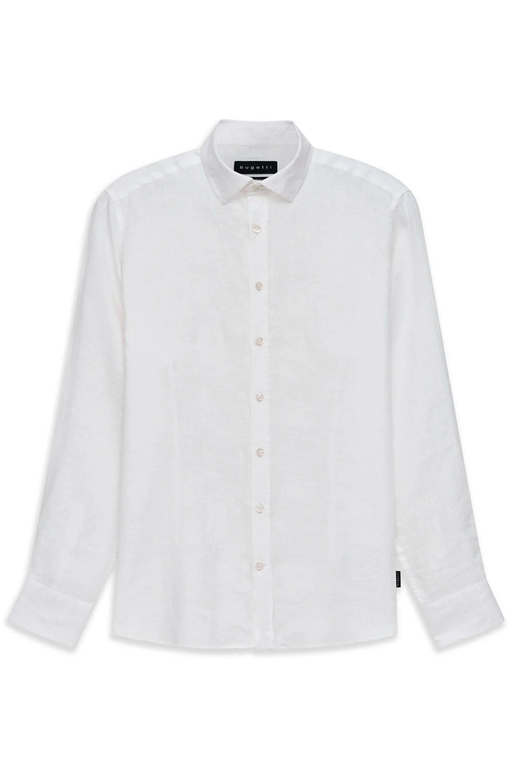 Bugatti Linen Long Sleeve Shirt White
