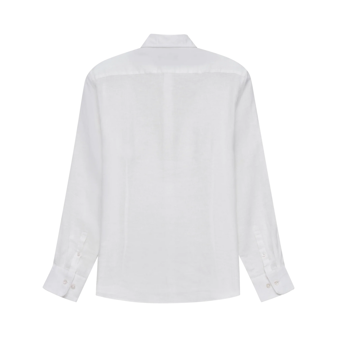 Bugatti Linen Long Sleeve Shirt White