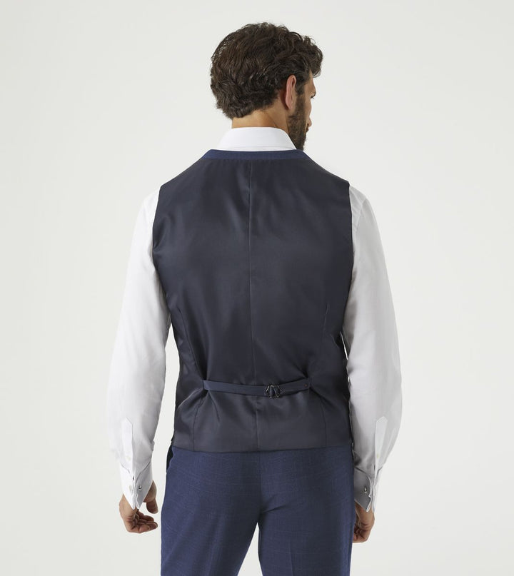 Skopes Guildford Waistcoat Navy Blue Check