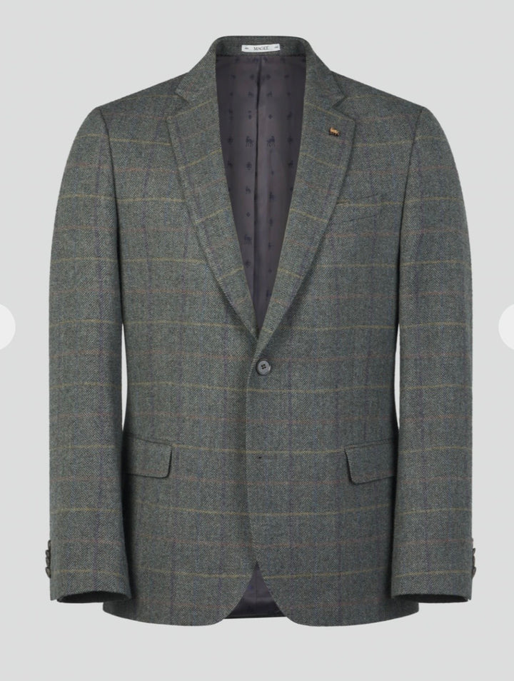 Magee Ennis Tweed Jacket- Moss Green