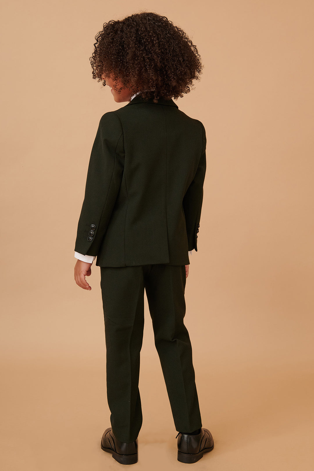 Marc Darcy Bromley Olive Green Check Boys Three Piece Suit