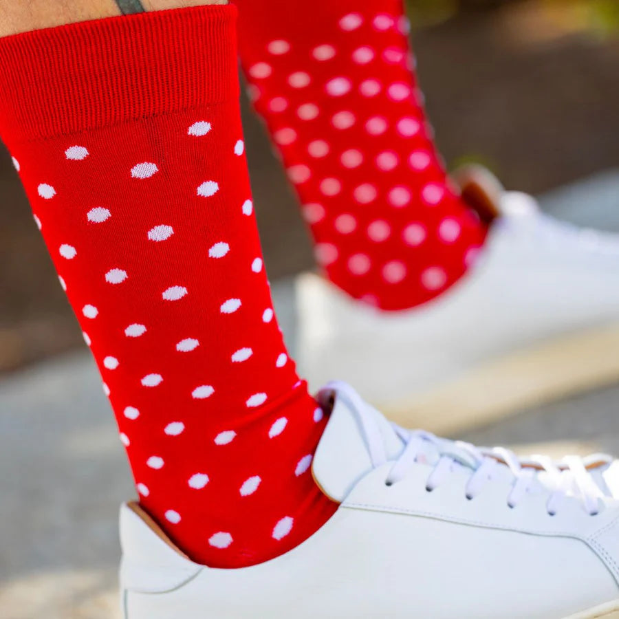 Swole Panda Red Polka Dot Bamboo Socks