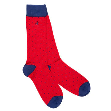 Swole Panda Spotted Red Bamboo Socks