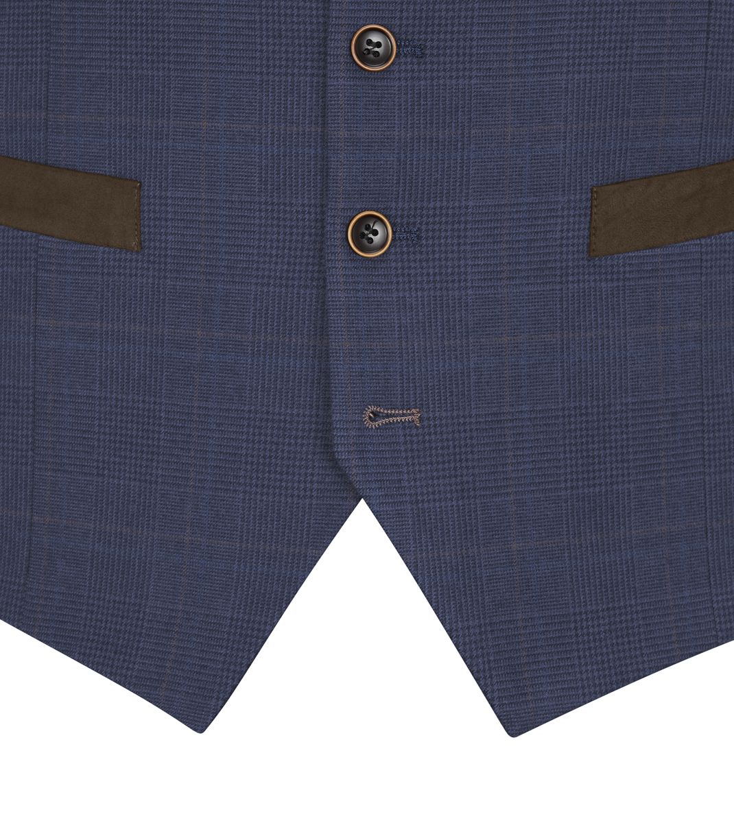 Skopes Guildford Waistcoat Navy Blue Check