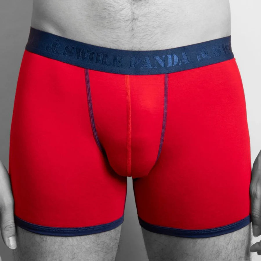 Swole Panda Bamboo Boxer Shorts 2 pack Red Grey Spotted