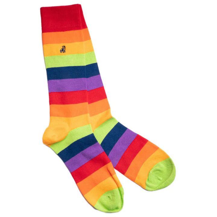 Swole Panda Pride Striped Bamboo Socks