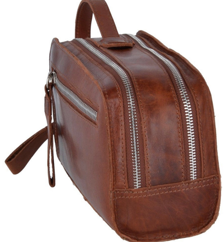 Ashwood Leather Wash Bag Brown - 1667