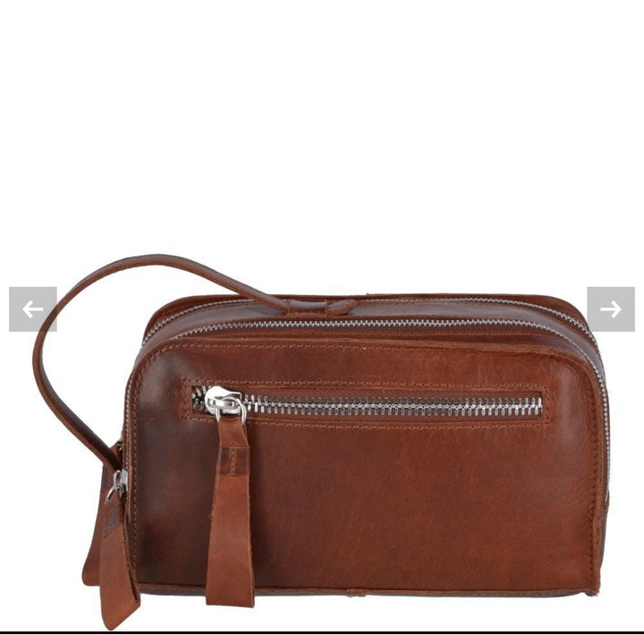Ashwood Leather Wash Bag Brown - 1667