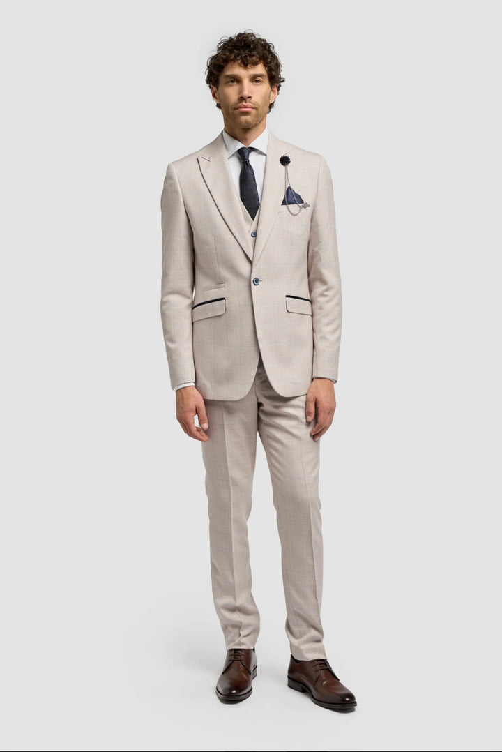 House of Cavani Caridi Beige Short Check Jacket