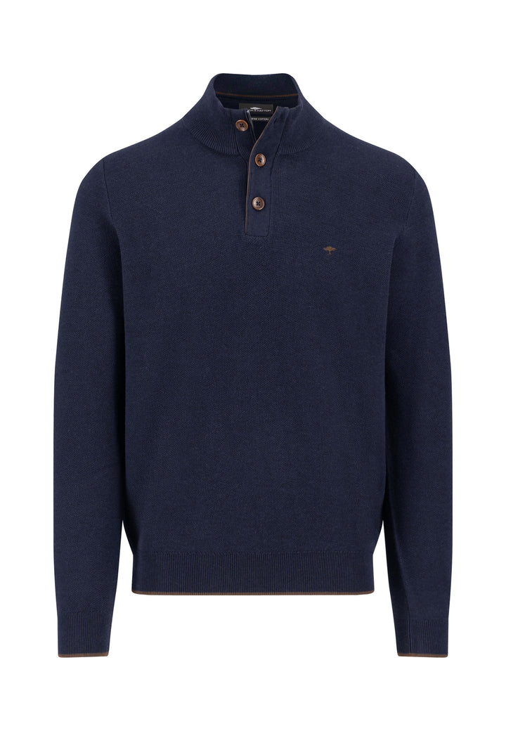 Fynch-Hatton Troyer Button Neck Navy