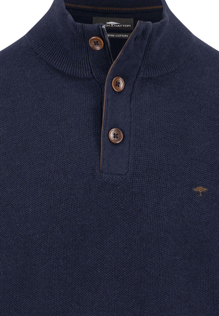 Fynch-Hatton Troyer Button Neck Navy