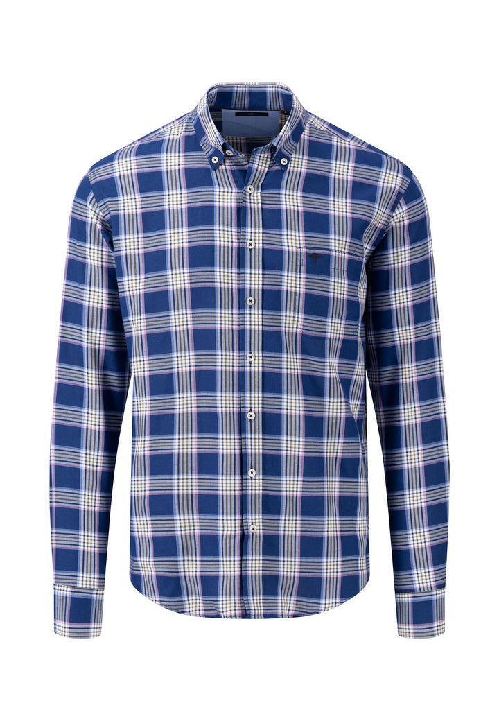 Fynch-Hatton Long Sleeve Check Blue