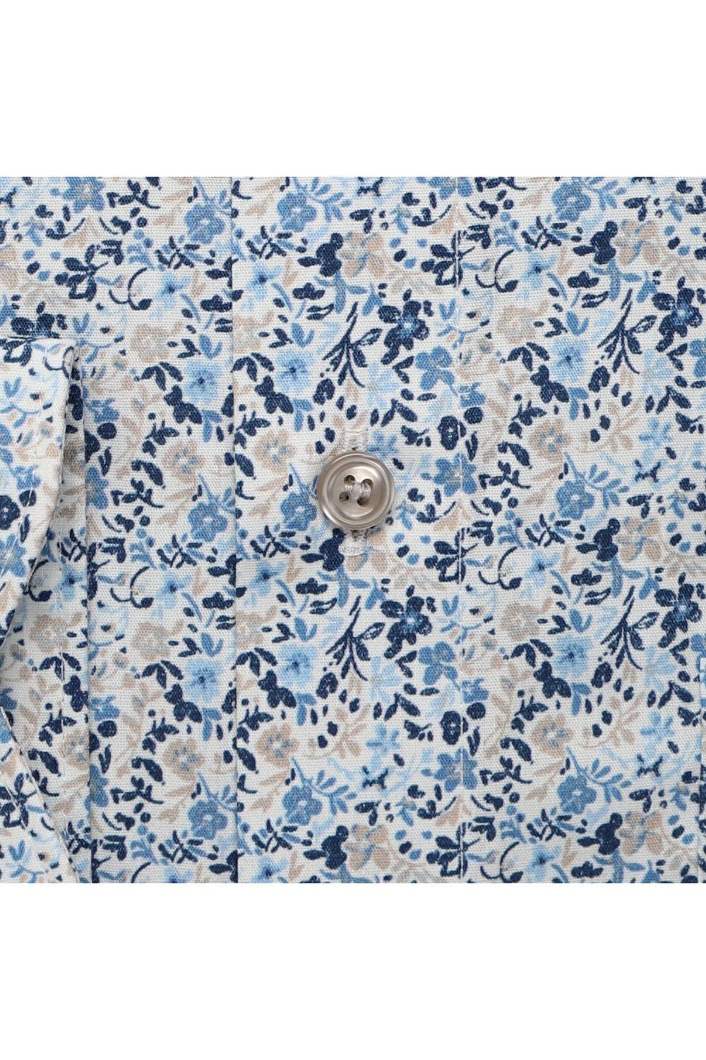 Marvelis Modern Fit floral blue Short Sleeve Shirt