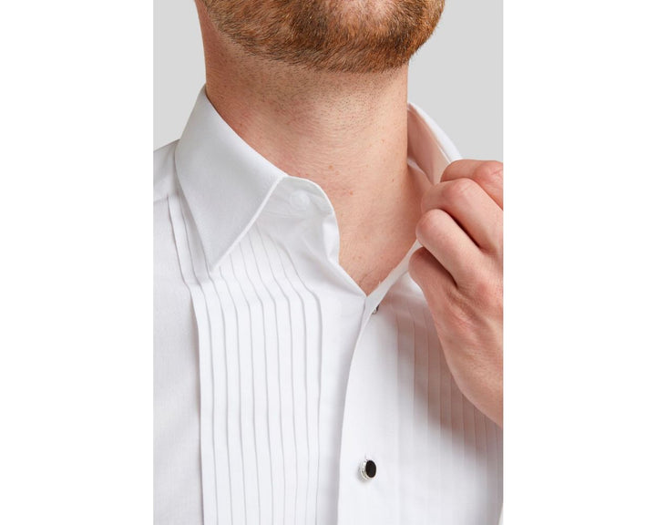 Double Two White Stitch Pleat Dress Shirt