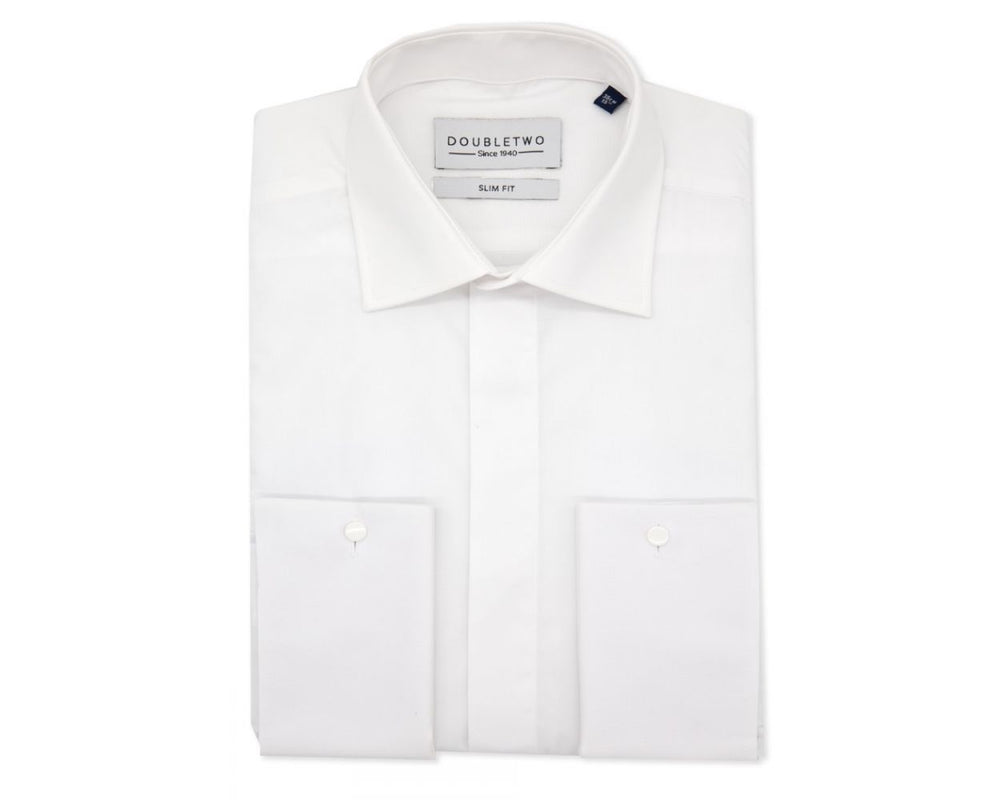 double dress shirt WILLIAM - Off White Wing Collar Double Cuff Dress Shirt