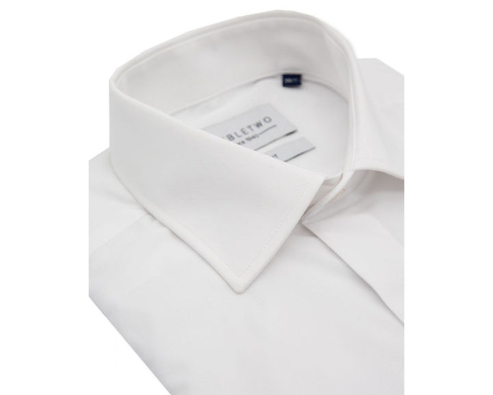 Double Two Tailored Fit Plain White Dress Shirt
