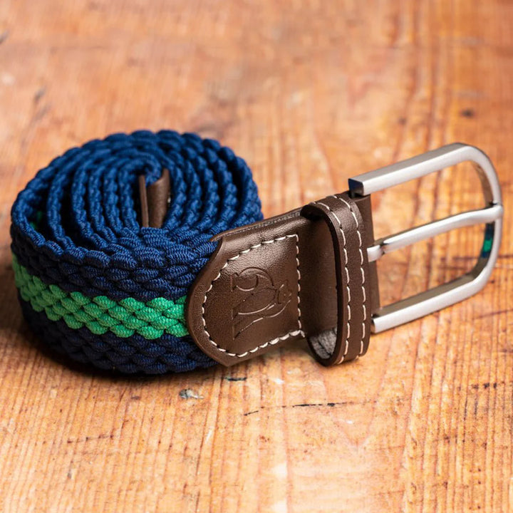 Swole Panda Woven Belt Navy & Green Stripe