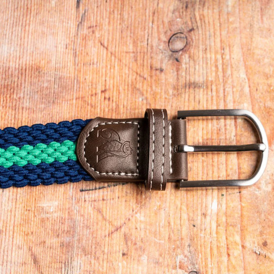 Swole Panda Woven Belt Navy & Green Stripe