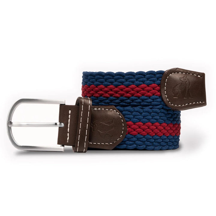 Swole Panda Woven Belt Navy & Burgundy Stripe