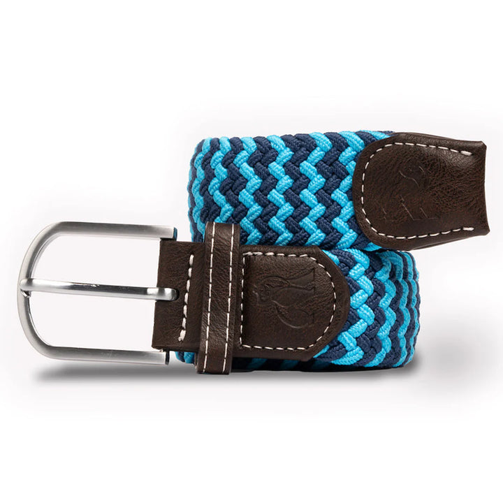 Swole Panda Woven Belt Sky Blue Zig Zag