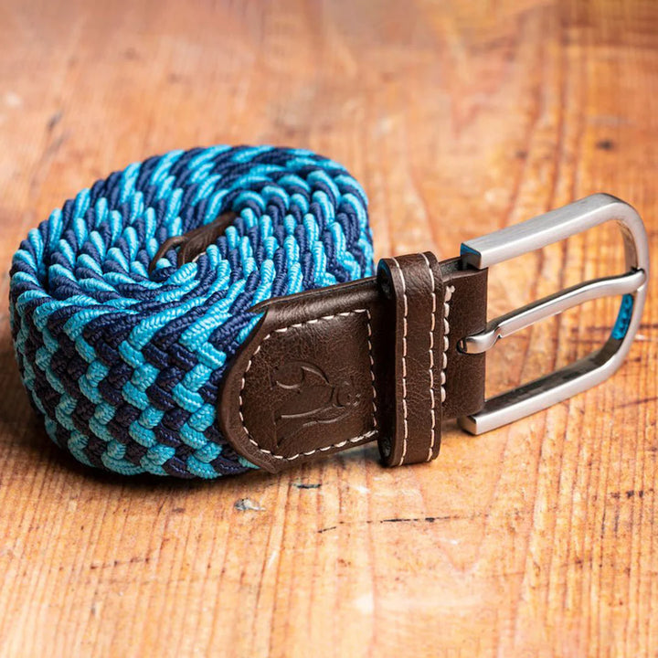 Swole Panda Woven Belt Sky Blue Zig Zag