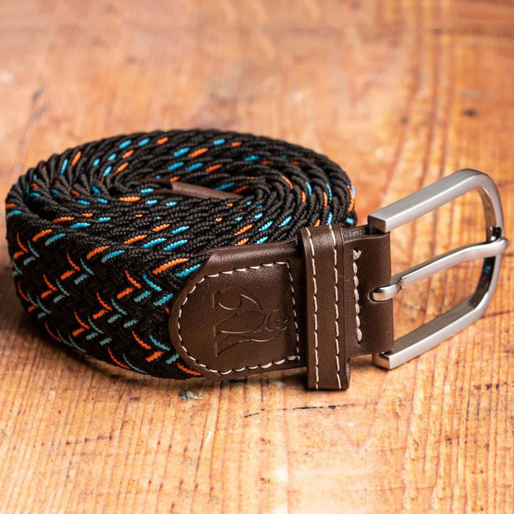 Swole Panda Woven Belt Black with Orange and Blue dots