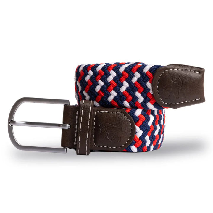 Swole Panda Woven Belt Red white & Blue Zig Zagg