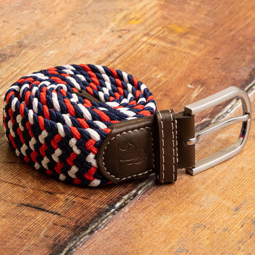Swole Panda Woven Belt Red white & Blue Zig Zagg