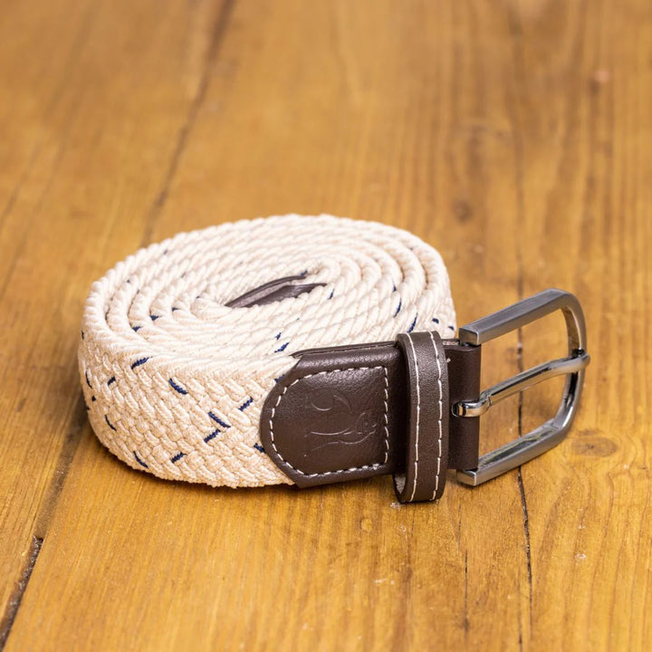 Swole Panda Woven Belt Cream & Blue dot