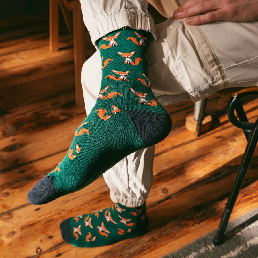 Swole Panda Mr. Fox Bamboo Socks 4-7