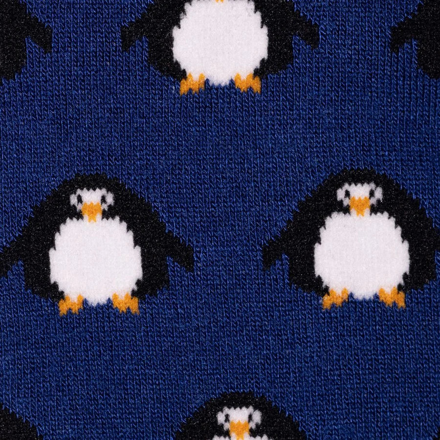 Swole Panda Navy Penguin Bamboo Socks 4-7