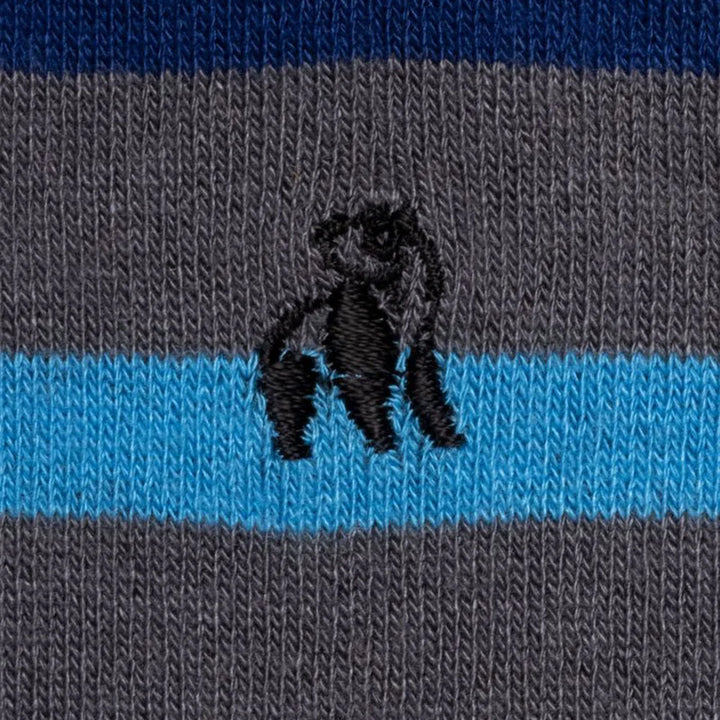 Swole Panda Grey Small Striped Bamboo Socks