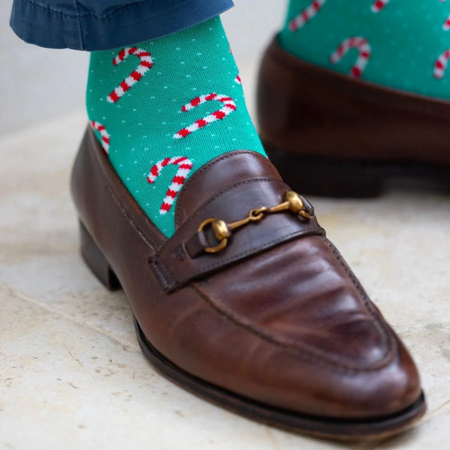 Swole Panda Candy Cane Bamboo Socks